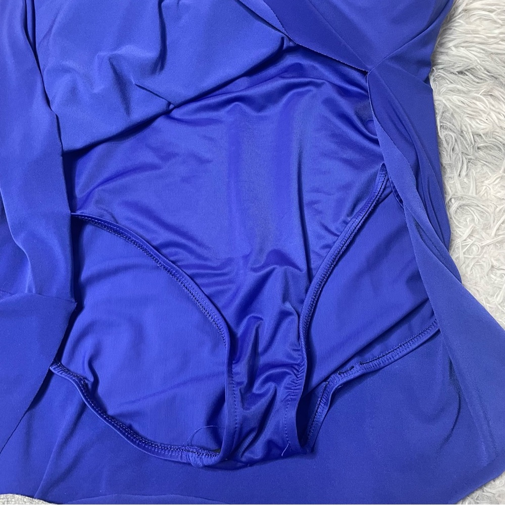 Magicsuit Miraclesuit One Piece Swim Dress Slimming A Lister Blue Gold Accent 16 - Picture 4 of 7